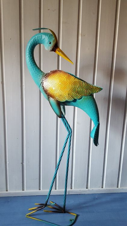 schöner Metall Vogle , Kranich 80cm hoch, Deko für Garten Kaufen auf
