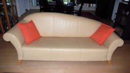 Exklusives Designer Sofa (Récamiere) Leder maisgelb