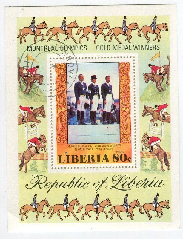 Alle Briefmarken: Block "Pferdesport". Liberia. – Neu und originalverpackt aus Basel von Butsch5