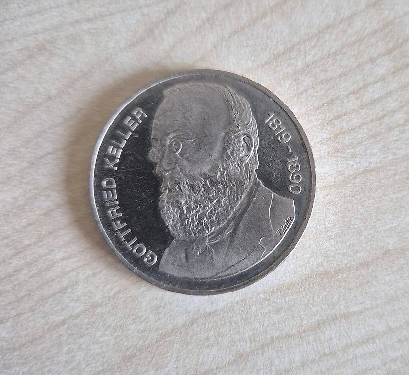Alle Münzen: Gedenkmünze Gottfried Keller 5 Fr. – Gebraucht aus Basel von alaubi 1