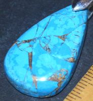 Anhänger L-4155 – Blauer Kupfer Mohave Türkis 32,5x18,5mm