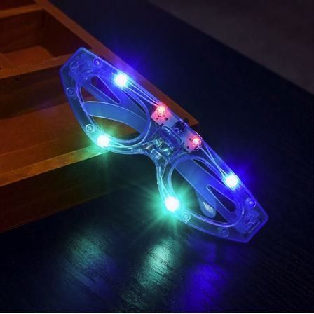 Partybrille blinkend blau ohne Glas
