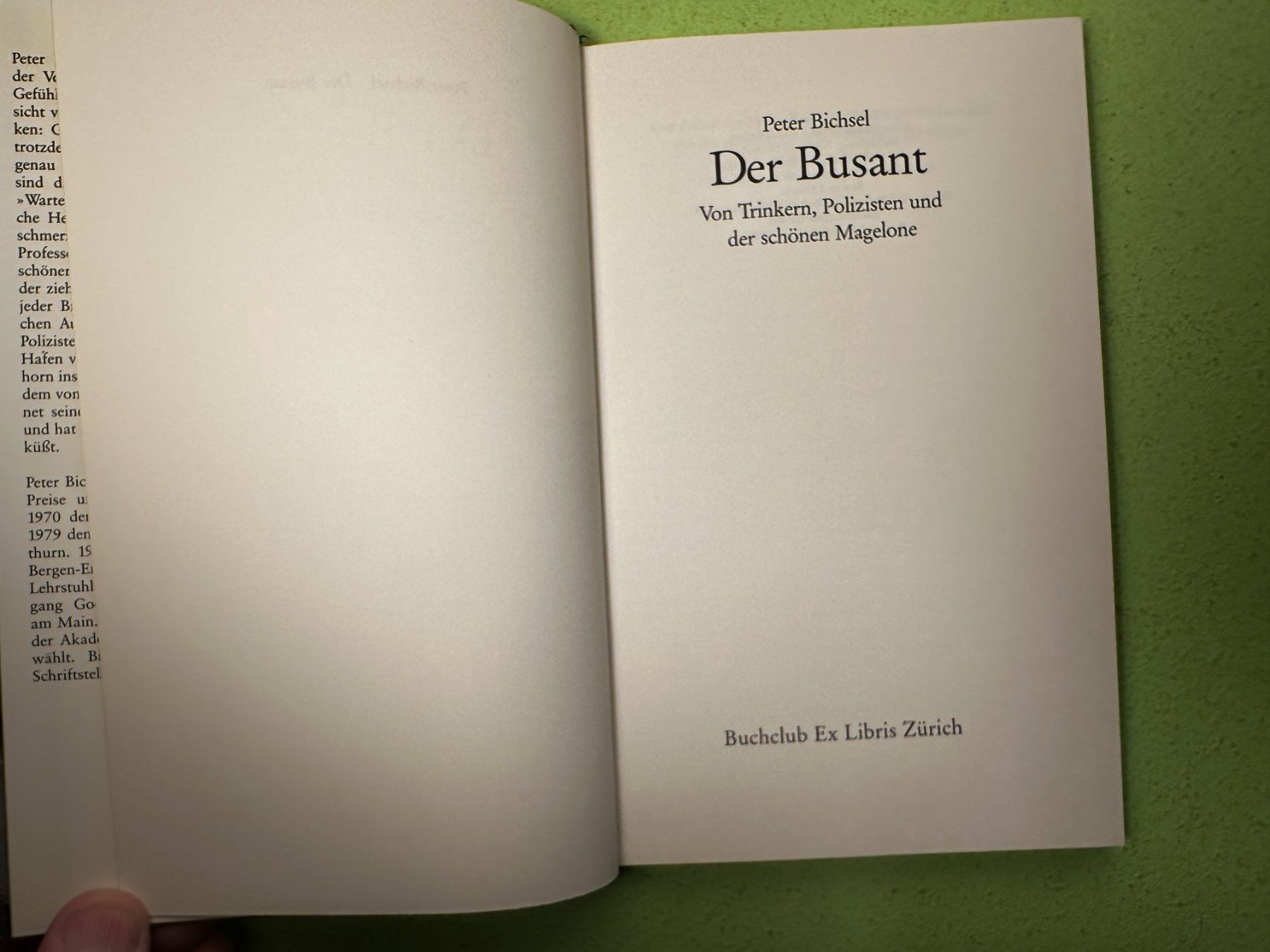 Libri: Peter Bichsel: Der Busant. – Usato da Zürich venduto da allp 2