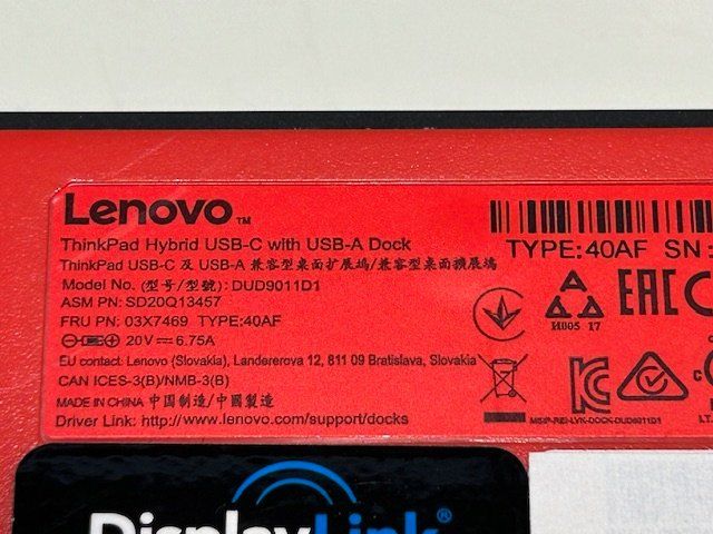Lenovo Docking station: Lenovo ThinkPad Docking Station 40 AF Hybrid USB-C – Usato da Spiez venduto da fikus69 2