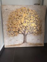 Bild Baum Goldoptik Leinwand gerahmt guter Zustand