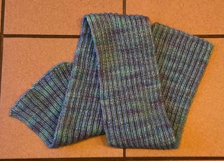 Schal 🧣blau bunt meliert  - handgestrickt - *NEU*