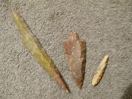 Silex Feuerstein Speer Pfeil Spitzen Steinzeit Replikate B)