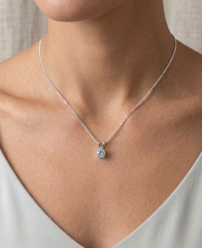 Ketten: Collier Argent Topaze Bleue Naturelle – Neu und originalverpackt aus St-Maurice von Sandrinette123 1