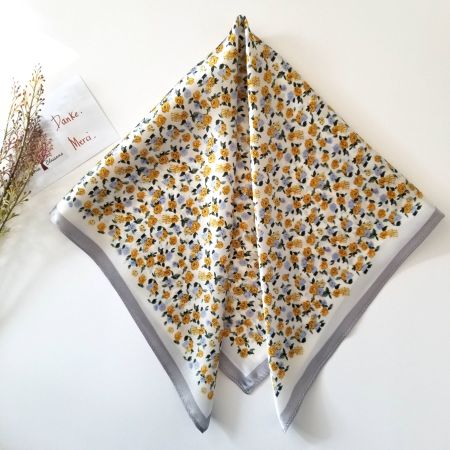 New 53cm Mini Flowers Silk Scarf, Halstuch, Floral 100% Silk