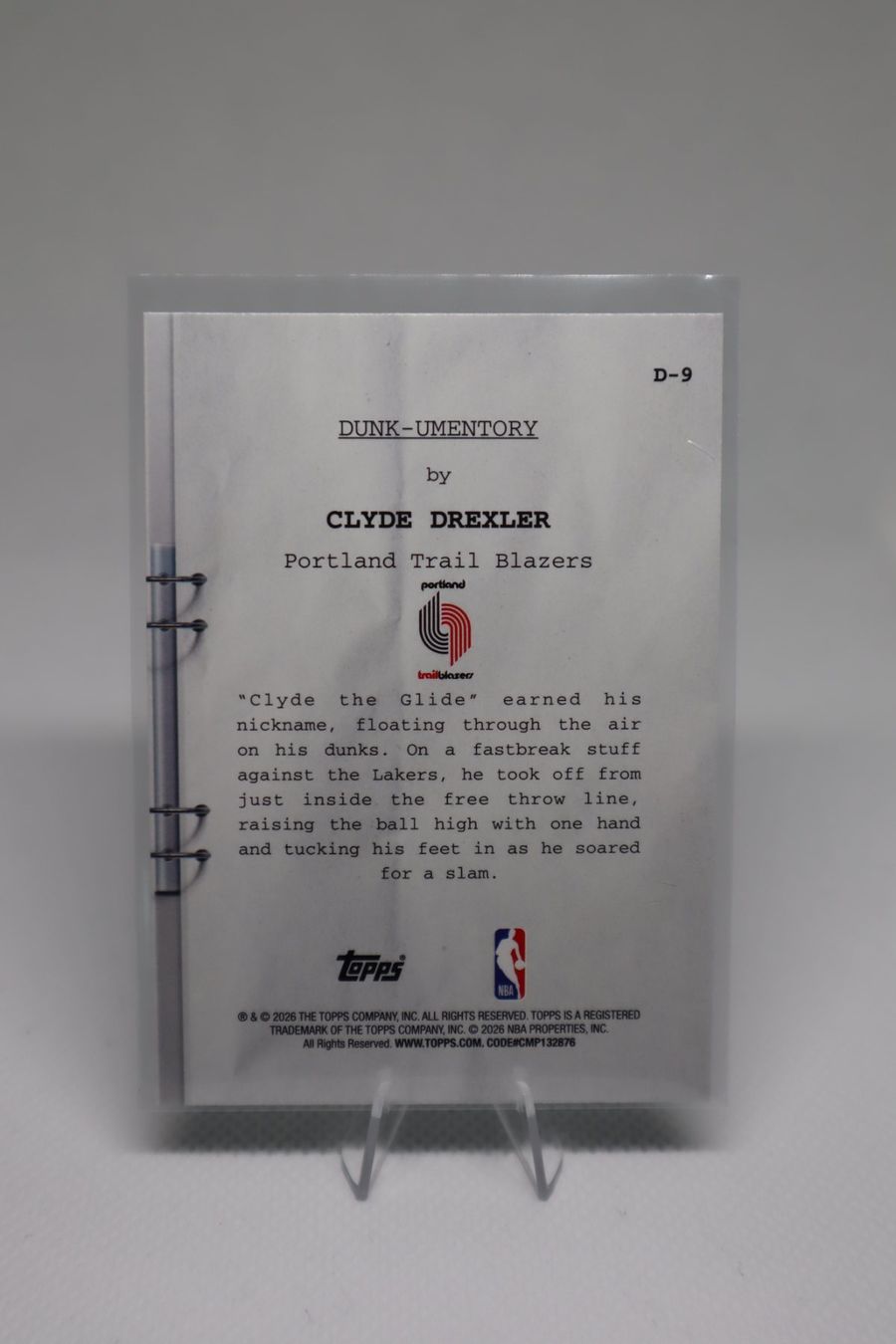 Topps Carte collezionabili: Clyde Drexler 2025-26 Topps Hoops Dunk-umentory – Usato da Wetzikon ZH venduto da YBCardVault 1