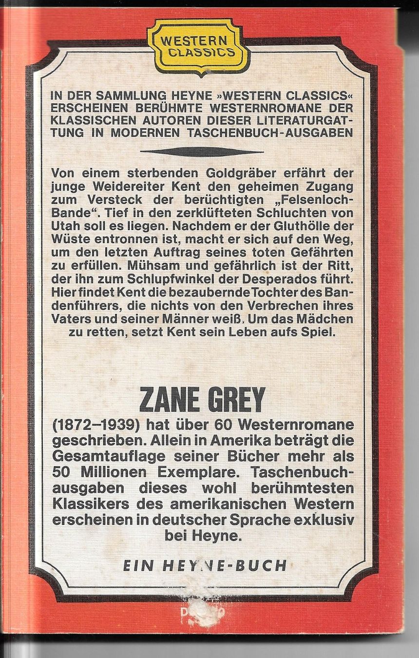 Libri: Zane Grey - Hinter dem Felsentor – Usato da Nunningen venduto da mercury-for-books 1