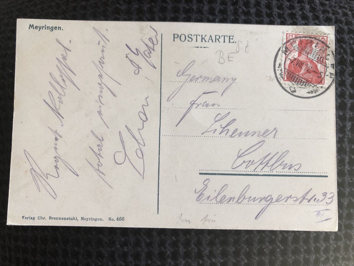 Ansichtskarten: Ansichtskarte Meyringen – Gebraucht aus Näfels von fritzjk 1