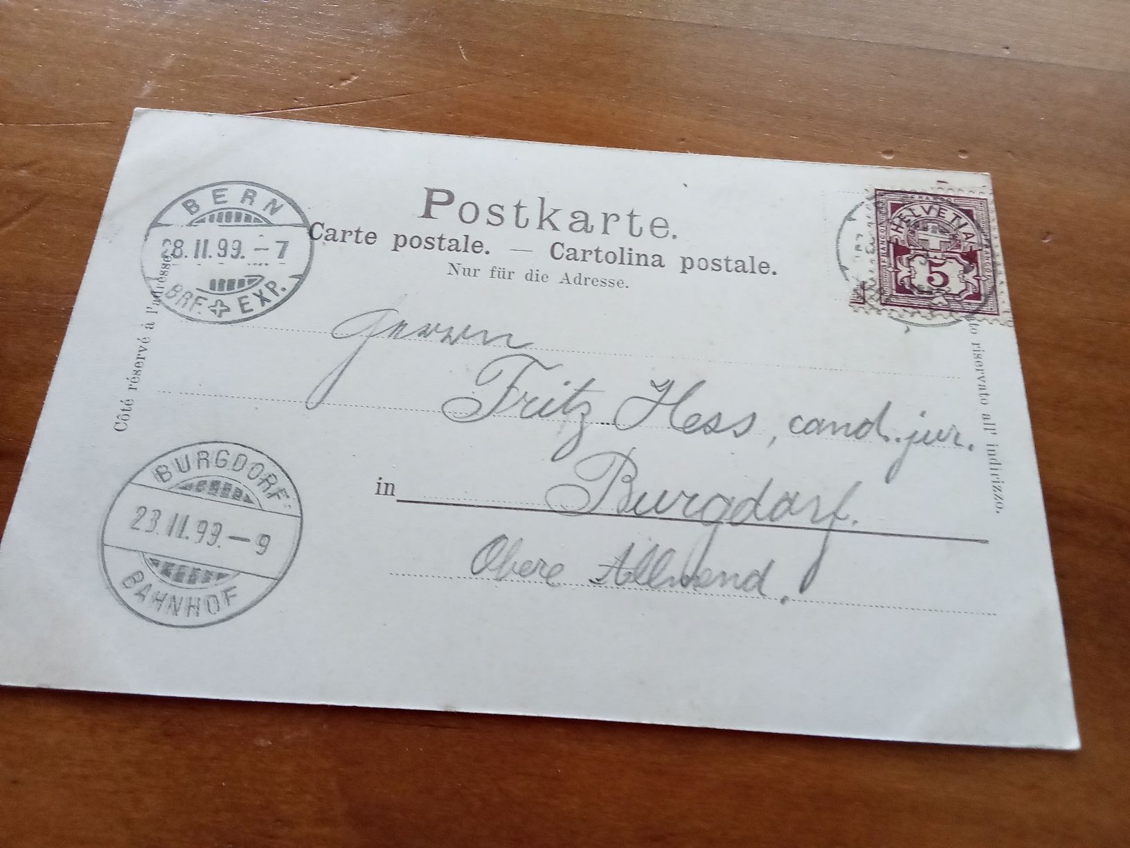 Cartoline postali: AK BERN1899 – Usato da Muri BE venduto da Alk 1