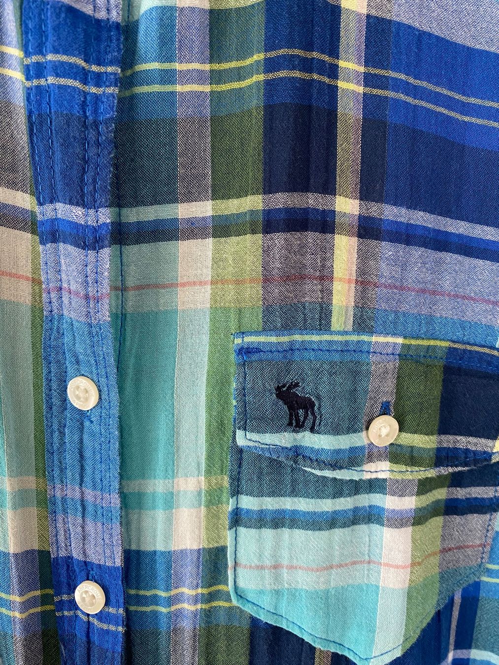 Abercrombie Camicette: Kariertes Hemd, türkis/blau – Nuovo (secondo la descrizione) da Oberrieden venduto da mar_8vmz 7