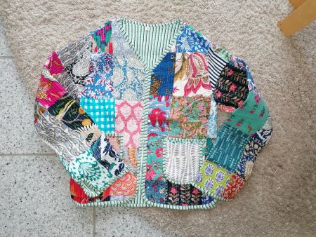 Patchwork Jacke XS/S, Wendejacke Provence Stil