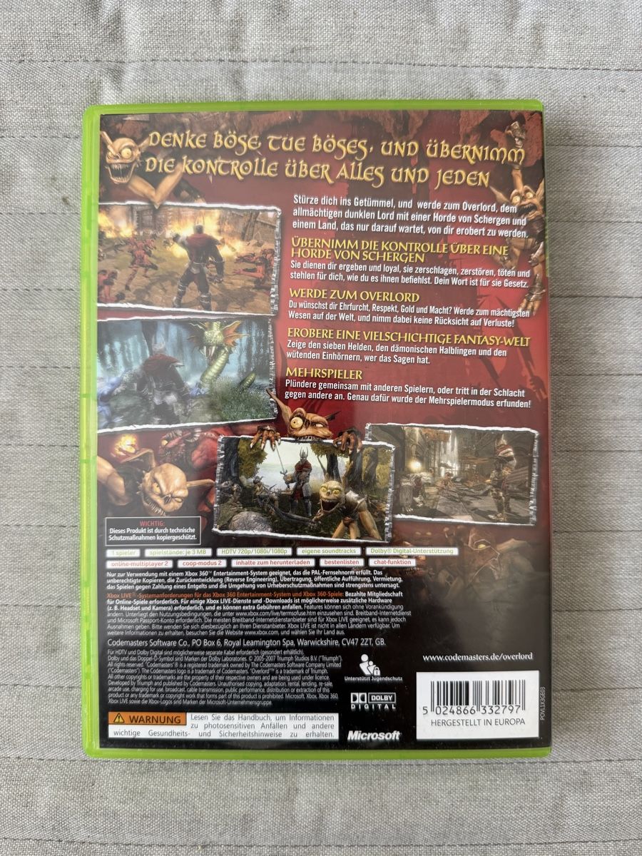 Microsoft Spiele: Overlord für Xbox 360 – Gebraucht aus Thunstetten von Virus_33 2