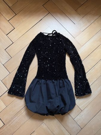 FISHBONE - Ballonkleid schwarz m. Pailletten XS