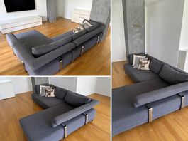Design-Ecksofa in Anthrazit