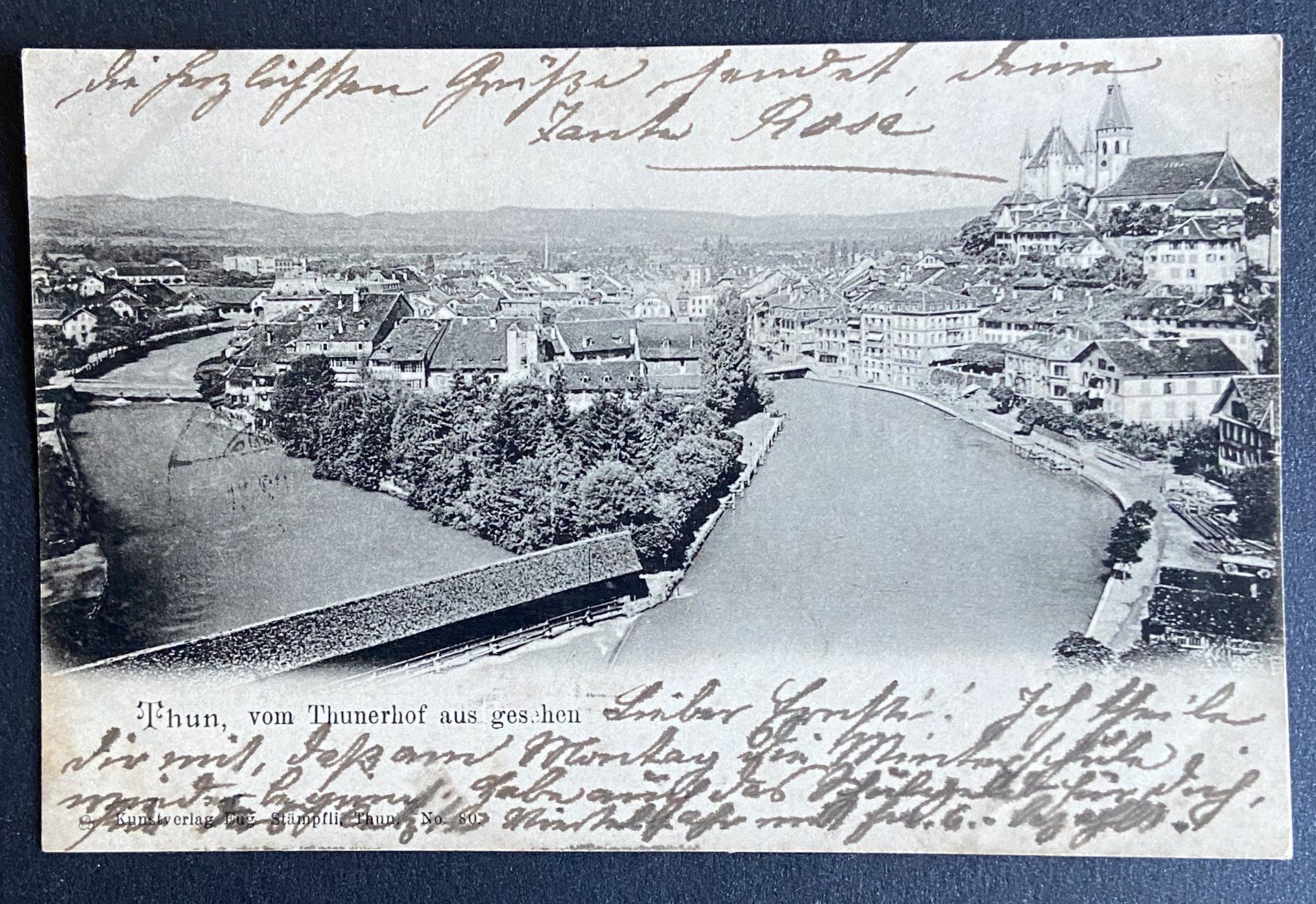 Cartoline postali: AK Thun vom Thunerhof aus gesehen – Usato da Böckten venduto da Hansi36