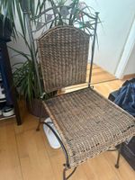 Rustikaler Rattan Stuhl mit Metallgestell, Top Zustand!
