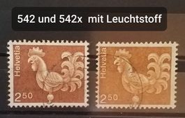 4059) 542, 542x, Turmhahn  ohne Leuchtstoff gestempelt