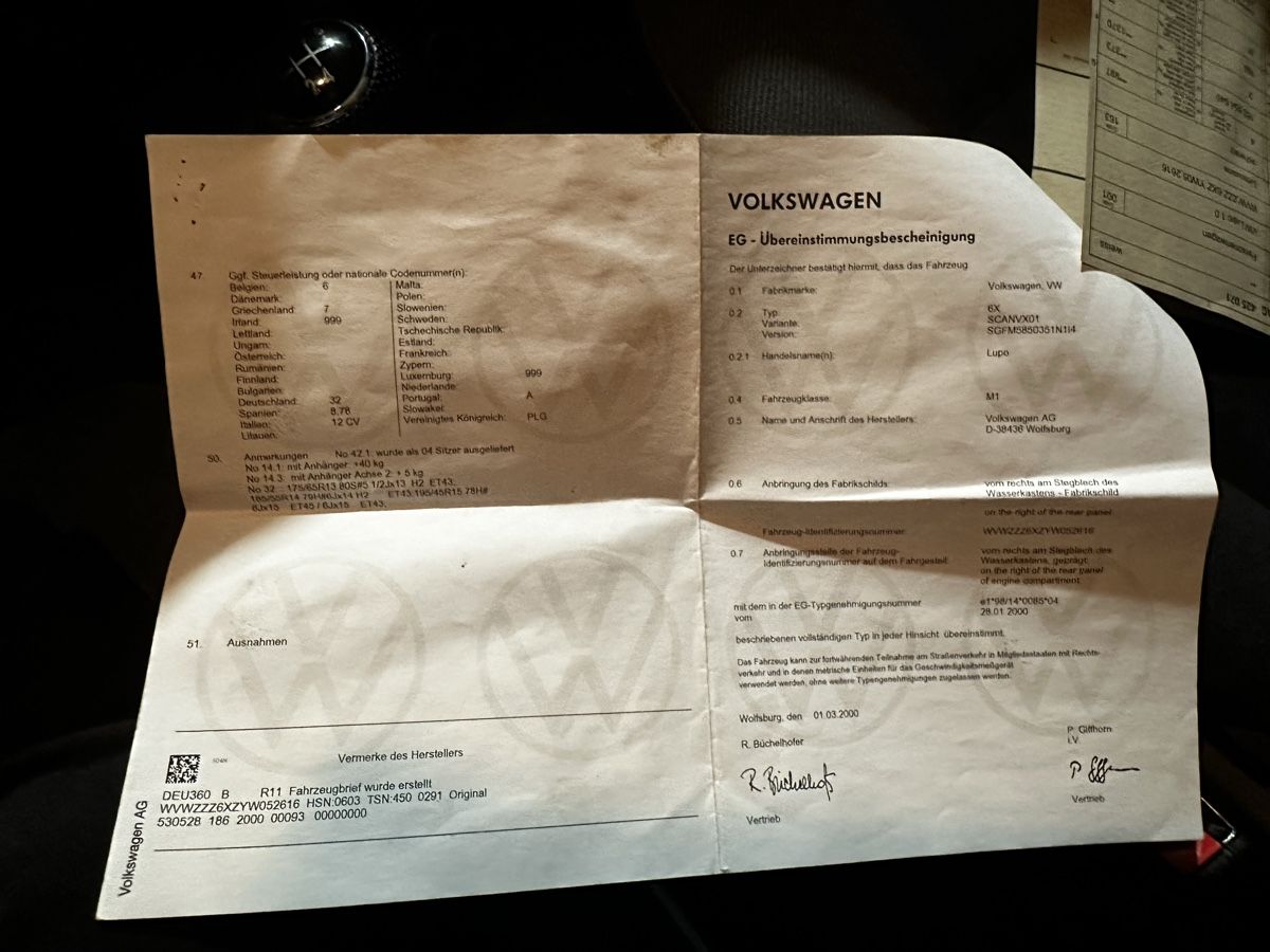 VW Automobili: Vw Lupo 1.0MPI – Usato da Murgenthal venduto da _pascal 7