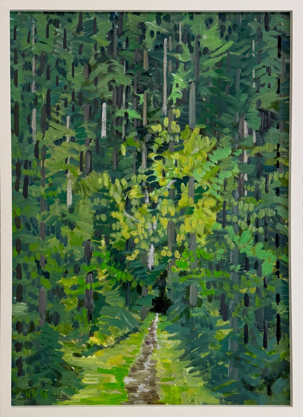 Gemälde: Martin Herzig -  Ölbild Waldlandschaft mit Weg – Gebraucht aus Oensingen von Faebu_00
