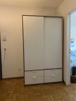 Kleiderschrank mit Schiebetüren und 4 Schubladen weiss