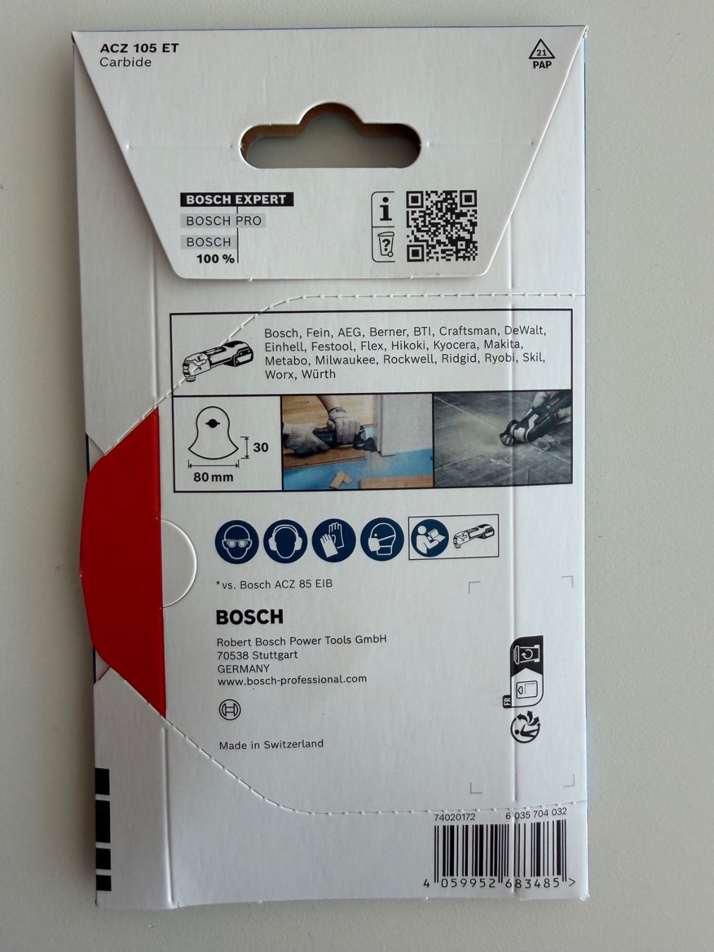 Bosch Tutti gli attrezzi: Bosch Professional Lame Multitool ACZ105ET – Nuovo e nell'imballaggio originale da St-Gingolph venduto da GoldenKeys 1