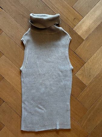 ärmelloses Roll-Shirt grau-blau Gr S
