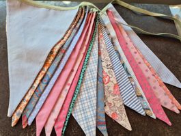 Girlande Stoffgirlande bunte Wimpel, neu