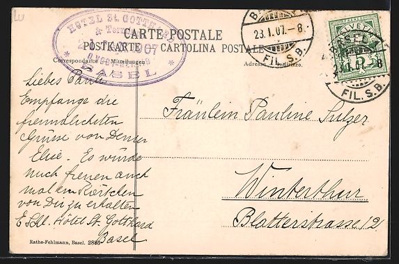Cartes postales: Basel, Mädchen vor der Universitätsbib – D'occasion à Berlin par bartko-reher 1