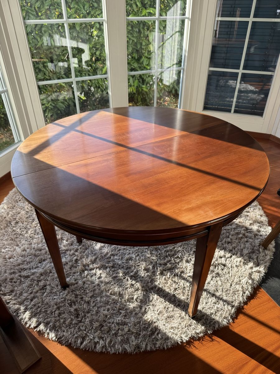 Tavoli: Table demi-lune bois massif avec rallonge.  – Usato da Genève venduto da chr_77nw 1