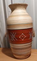Grosse Keramikvase braun beige gemustert 50 cm hoch, schön