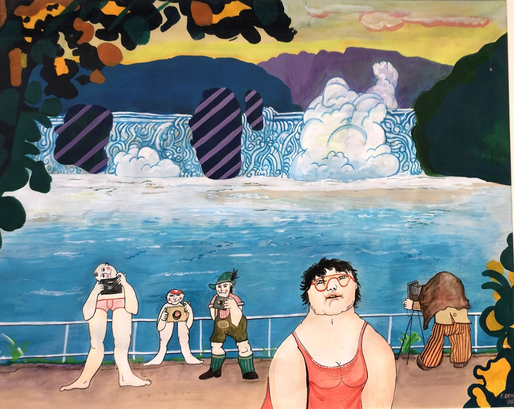 Tableaux: Fredy Deola - Art Brut - Gemälde - Rheinfall – D'occasion à Schaffhausen par durruti 1