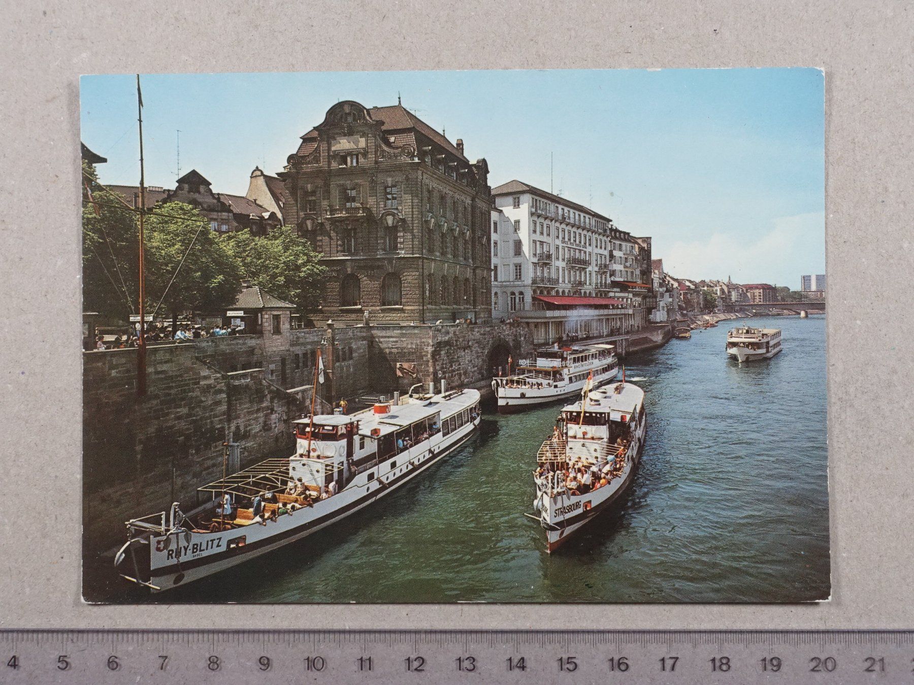 Cartoline postali: Basel, Schiff, Schifflände, Personenboote – Usato da Lenzburg venduto da fh1