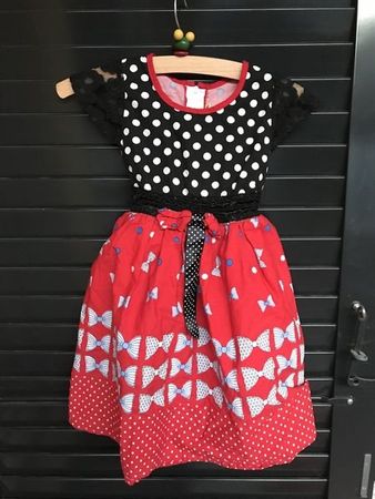 Mädchen Kleid rot schwarz 92