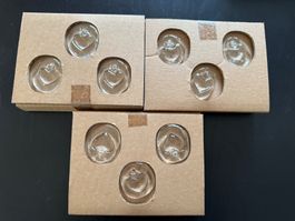 9 Deko-Herzen aus Glas zum aufhängen, 3x 3er Set