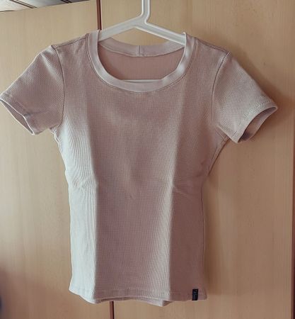 Shirt S Beige Waffeljersey - Sommer Sale!