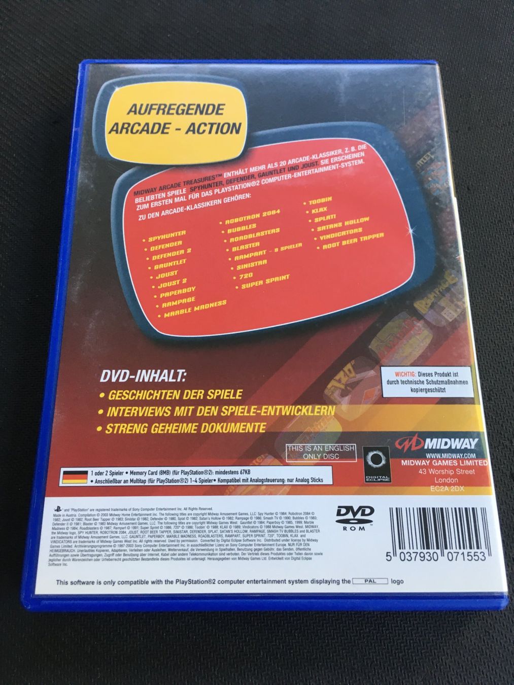 Sony Spiele: Midway Arcade Treasure - PS2 / Playstation 2 – Gebraucht aus St.Gallen von Punktchen01 1