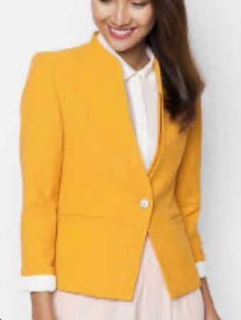 ZARA BASIC S M  28/NP65CHF Blazer Jacke Viscose Pe Gelb