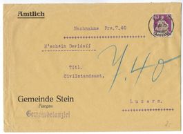 Nachnahme-Brief der Gemeinde Stein 1925