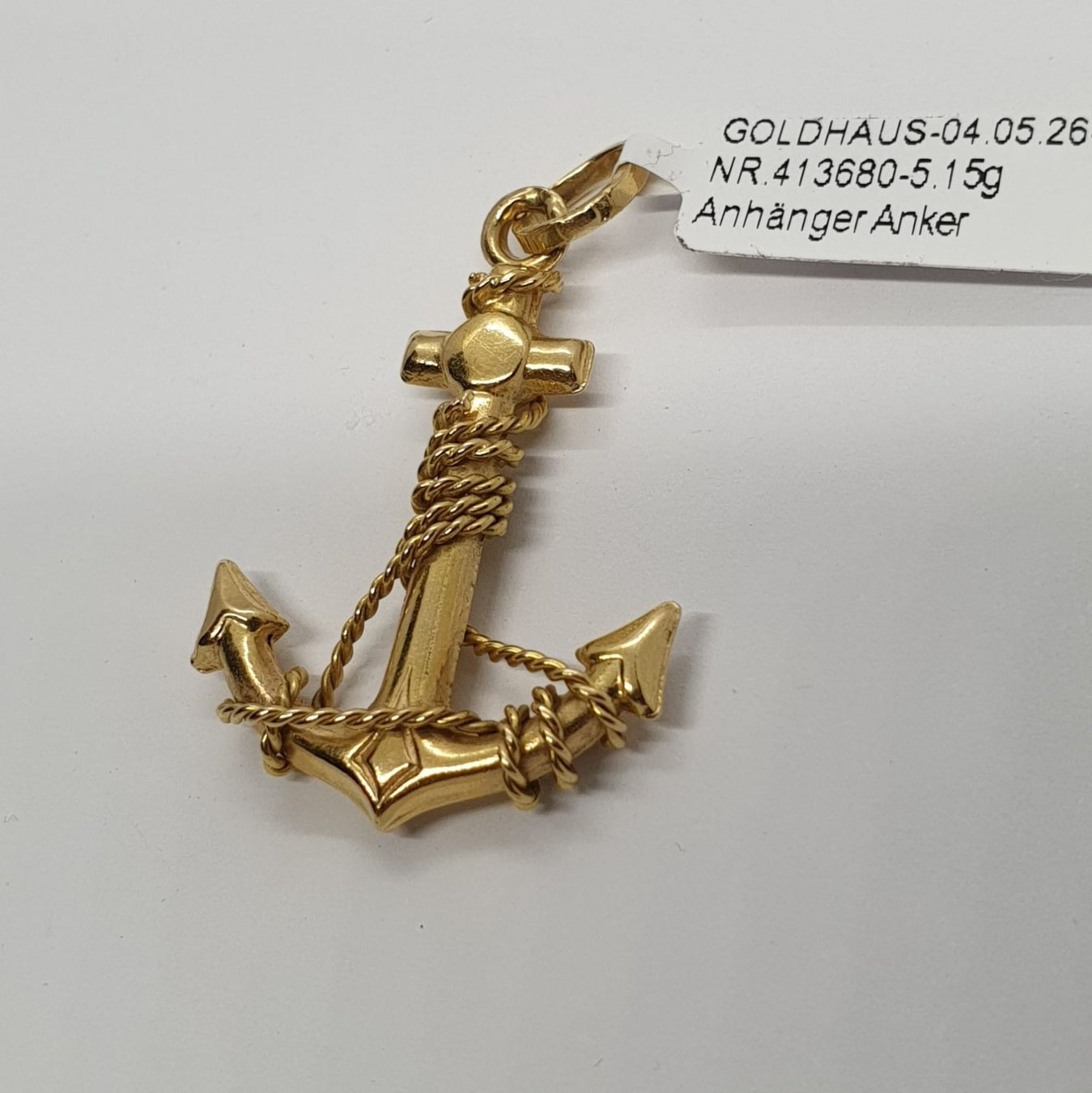 Ciondoli: Echt 18K Gold - Anker Anhänger – Usato da Luzern venduto da Goldhaus-Luzern 1