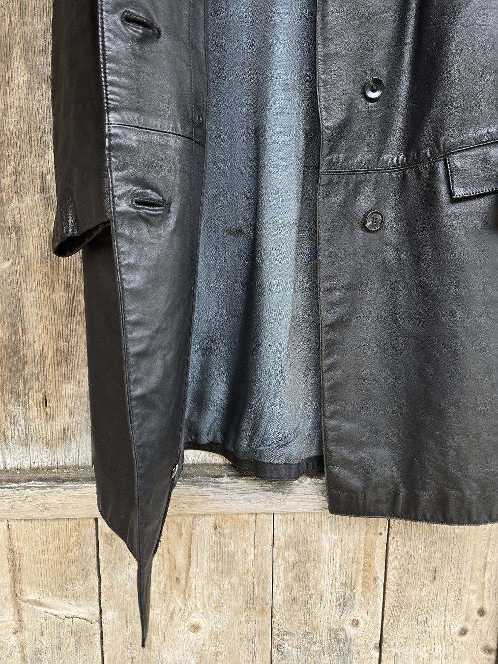 Cappotti: Black Leather trench coat, vintage – Usato da Moutier venduto da nadia.manadmabad 4