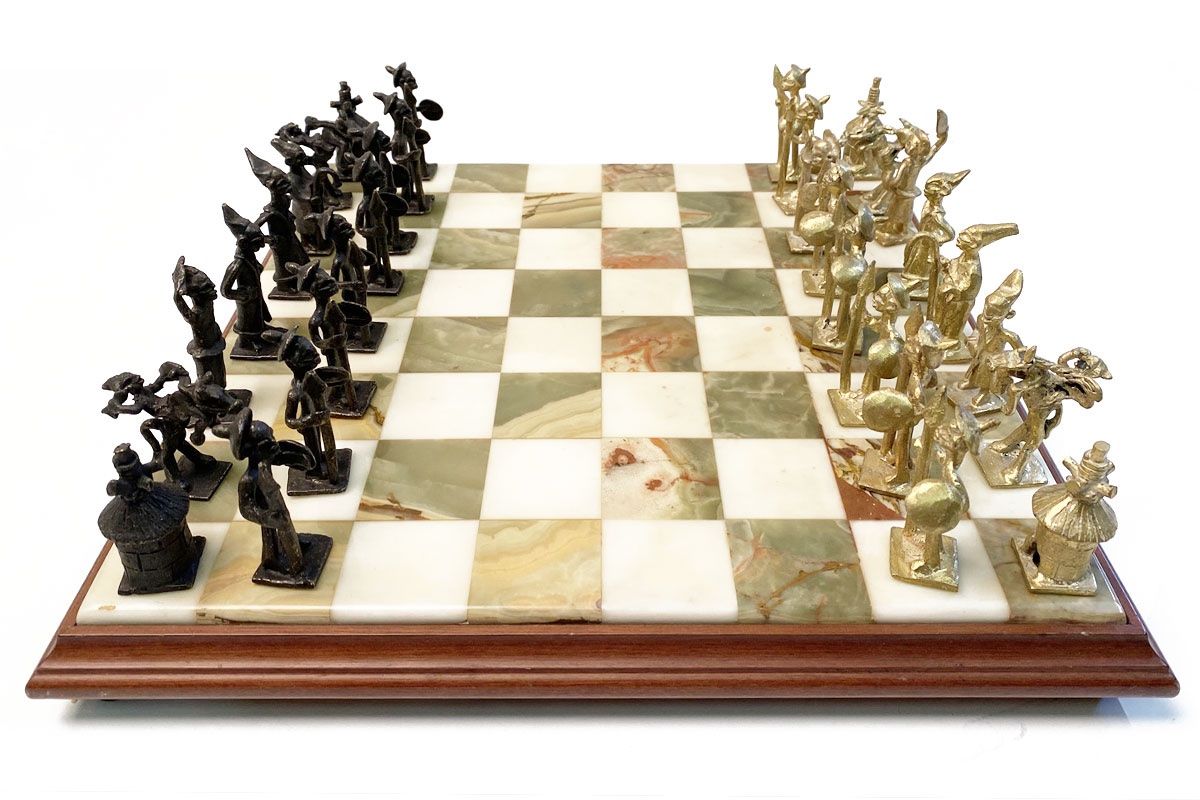Giochi: Altes Afrikanisches Schach Spiel Bronze Messing – Usato da Ballwil venduto da ClassicGallery