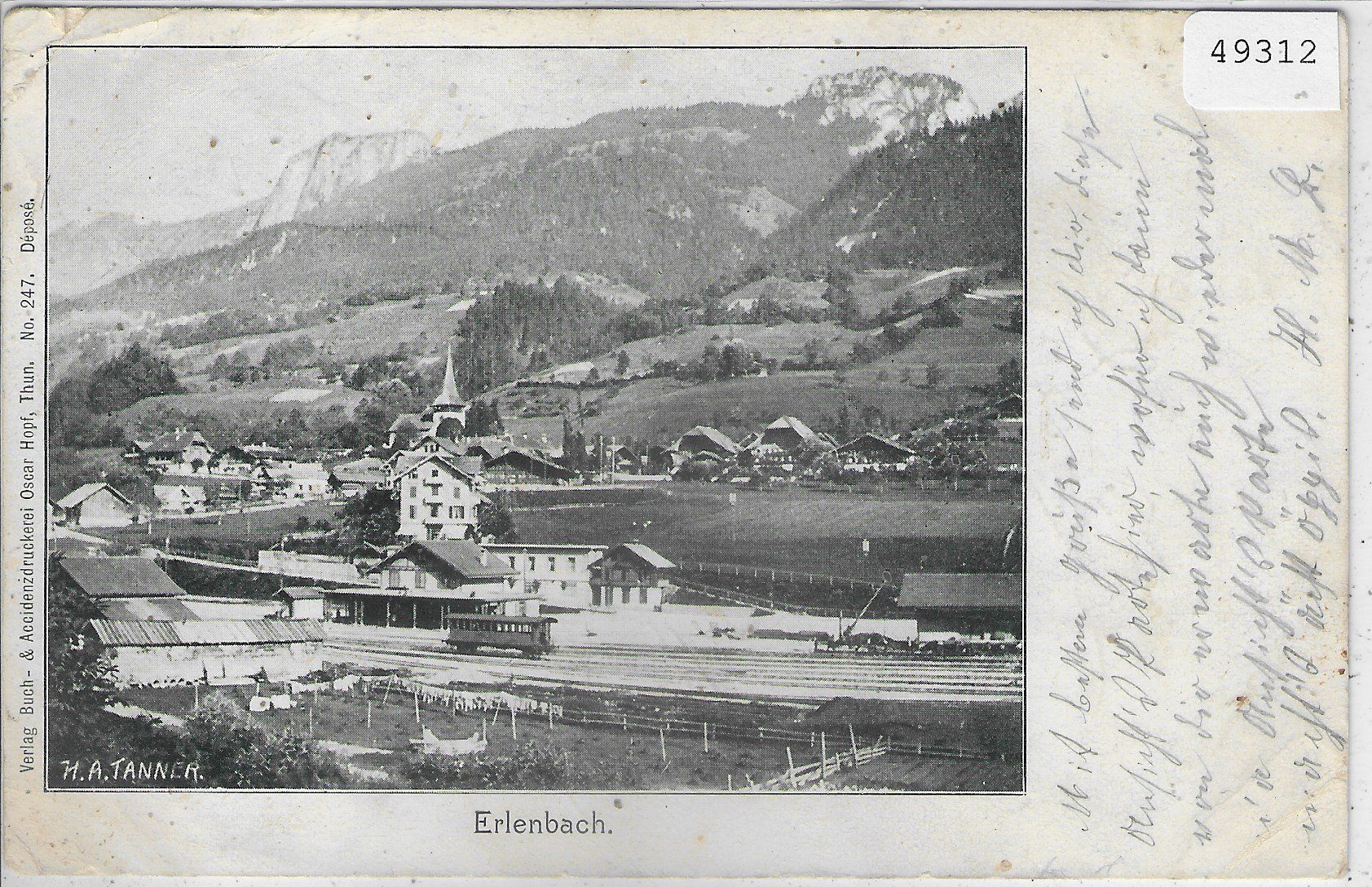 Cartes postales: Erlenbach BE - Bahnhof 1906 – D'occasion à Ettingen par Kartenplanet