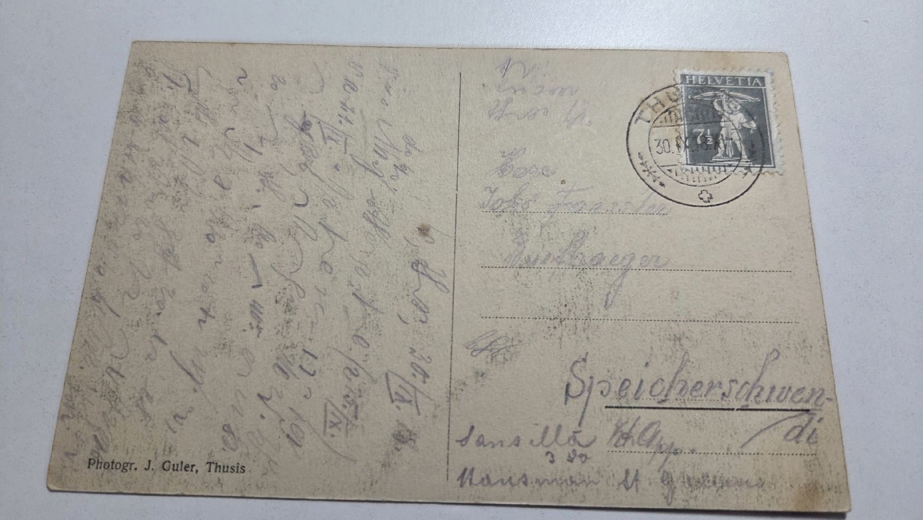 Cartoline postali: 1918  Ansichtskarte Krankenhaus Thusis – Usato da Arni AG venduto da Moth68 1