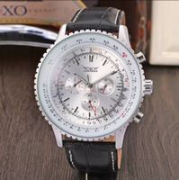 JARAGAR Herrenuhr Automatic Chronograph Lederarmband