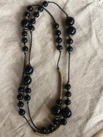 Kette Halskette 90er evt. Ton 105cm Boho Ethno schwarz
