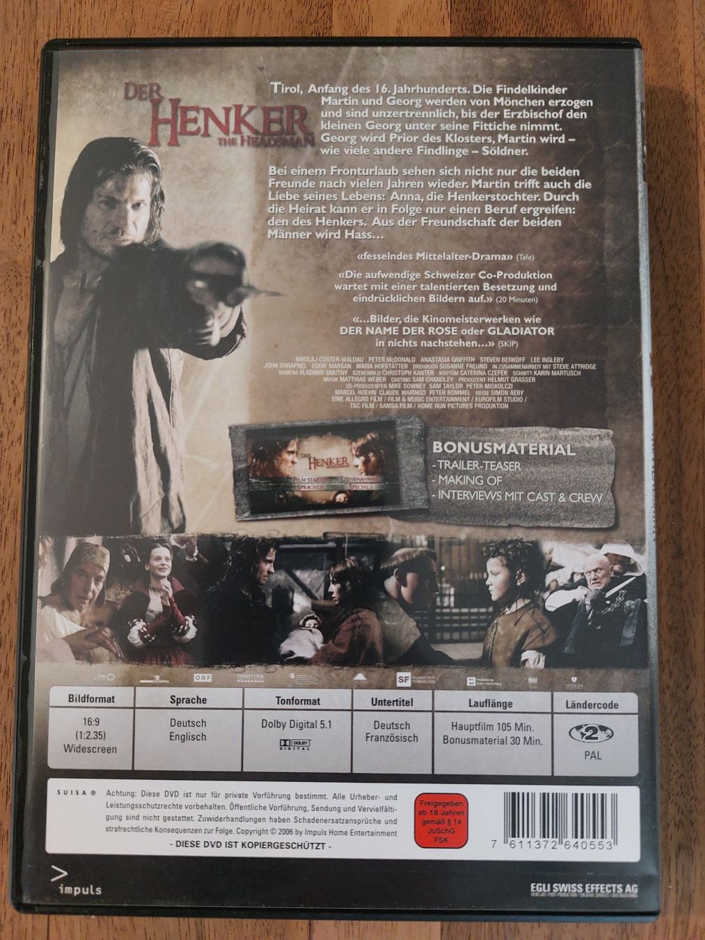 Tutti i DVDs: DVD - Der Henker / The Headsman – Usato da Rheinfelden venduto da FilmAuktion 1
